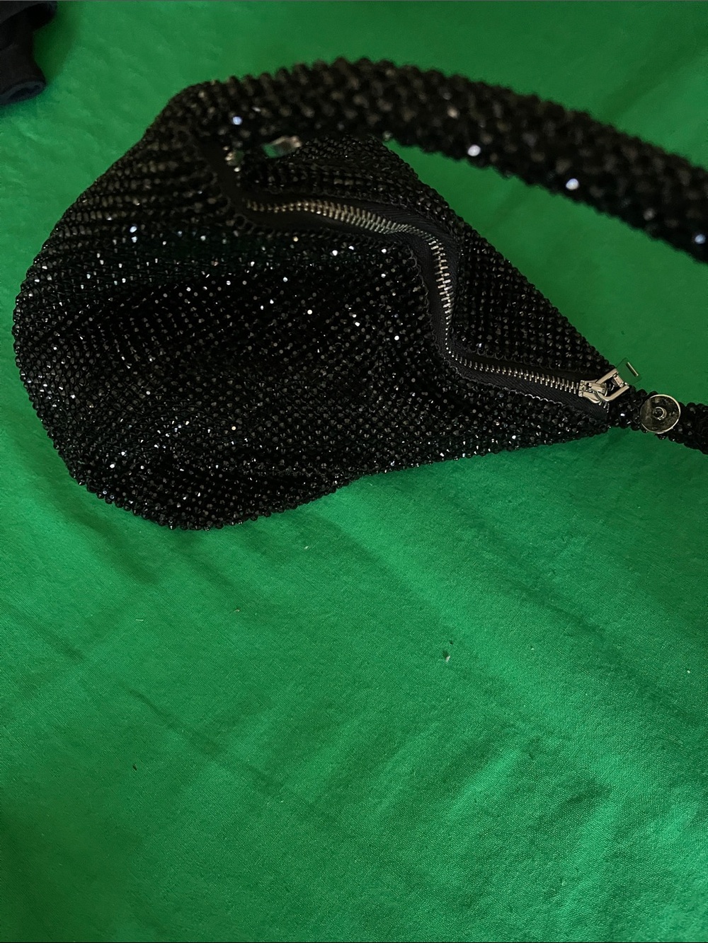 INC International Concepts Black Beaded Wristlet Card Pouch
